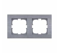 EXEN Cadre de Finition Double Acier 154 mm - 2 Postes Série COMFORT - Plaque Murale Encastrable pour Prise Électrique et Interrupteur - Design Moderne Compatible avec Modules EXEN - C102/05E