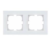 EXEN Cadre de Finition Double Blanc 154 mm - 2 Postes Série KARELL - Plaque Murale Encastrable pour Prise Électrique et Interrupteur - Design Moderne Compatible avec Modules EXEN - K102/01E