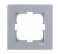 EXEN Cadre de Finition Simple Argent 83 mm - 1 Poste Série KARELL - Plaque Murale Encastrable pour Prise Électrique et Interrupteur - Design Moderne Compatible avec Modules EXEN - K101/10E