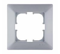 EXEN Cadre de Finition Simple Argent 83 mm - 1 Poste Série ODAK - Plaque Murale Encastrable pour Prise Électrique et Interrupteur - Design Moderne Compatible avec Modules EXEN - O101/10E