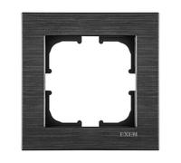 EXEN Cadre de Finition Simple Cosmique Noir 83 mm - 1 Poste Série COMFORT - Plaque Murale Encastrable pour Prise Électrique et Interrupteur - Design Moderne Compatible avec Modules EXEN - C101/09E
