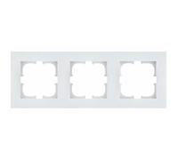 EXEN Cadre de Finition Triple Blanc 224 mm - 3 Postes Série KARELL - Plaque Murale Encastrable pour Prise Électrique et Interrupteur - Design Moderne Compatible avec Modules EXEN - K103/01E