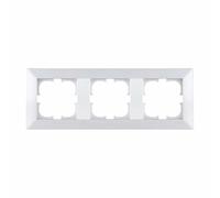 EXEN Cadre de Finition Triple Blanc 224 mm - 3 Postes Série ODAK - Plaque Murale Encastrable pour Prise Électrique et Interrupteur - Design Moderne Compatible avec Modules EXEN - O103/01E