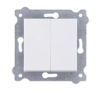 EXEN - Double Interrupteur va-et-Vient 2 Voies Blanc - Interrupteur Mural Encastrable 10A 250V pour Maison ou Bâtiment - All-in-One Compatible avec les Séries KARELL/ODAK/COMFORT - 211/01E