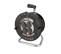 EXEN Enrouleur Électrique 30 m 4 Prises Type E avec Terre - Enrouleur Ménager et Rallonge Électrique 3×1,5 mm² 230V IP44 2000W - Enrouleur de Câble d'Exteriéur pour Jardin, Chantier, Garage