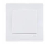 EXEN Interrupteur Unipolaire Simple Complet avec Cadre Simple KARELL Blanc - Ensemble Cadre 1 Poste + Interrupteur d’Éclairage Encastré - All-in-One