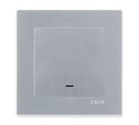 EXEN Interrupteur Va-et-Vient Simple avec Éclairage LED Complet avec Cadre Simple KARELL Argent - Ensemble Cadre 1 Poste + Interrupteur d’Éclairage Va-et-Vient Encastré - All-in-One