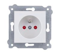 EXEN - Prise de Courant Encastrée Blanc Type E 16A 250V avec Terre et Protection Enfant - Prise Électrique Murale Sécurisée pour Maison, Bureau - Compatible KARELL/ODAK/COMFORT - 242/01E