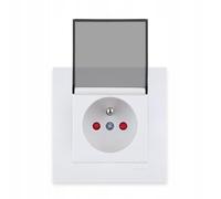 EXEN Prise Murale Complète Simple avec Terre Type E 16A 250V avec Cadre Simple KARELL Blanc - Ensemble Cadre 1 Poste + Prise avec Broche de Terre, Cache et Protection au Contact - All-in-One