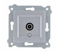 EXEN - Prise TV Murale Encastrée Argent avec Filtre - Terminal Final - Prise Antenne TV pour Réception de Signal Télévisé - Compatible avec Les Séries KARELL/ODAK/COMFORT - 260/10E