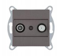 EXEN - Prise TV-SAT Murale Encastrée Mocha - Terminal Final - Prise pour Réception Satellite et Télévision - Compatible avec Les Séries KARELL/ODAK/COMFORT - 264/15E