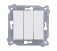 EXEN - Triple Interrupteur Mural Encastrable 3 Voies Bascule Blanc - Interrupteur Électrique 10A 250V pour Intérieur Maison, Bureau - All-in-One Compatible avec KARELL/ODAK/COMFORT - 213/01E