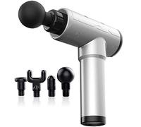 EXENXA Masseur Musculaire Portable de Vitesse, Pistolet Fascia de Fitness, Masseur Musculaire-Argent, Masseur de Tissus Profonds avec têtes (Argent)