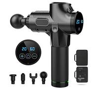 EXENXA Masseur sans Fil avec 4 têtes de Massage Fascia Pistolet de Massage Masseur de Relaxation Musculaire à Vibration Profonde (Noir)