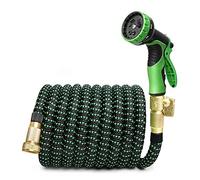 EXENXA Tuyau d'arrosage extensible extra résistant, raccords en laiton massif, le tuyau d'arrosage flexible ultime sans torsion (couleur : bleu, taille : 20 m) (vert 30 m) (vert 20 m) (vert 20 m)