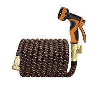 EXENXA Tuyau d'arrosage extensible extra résistant, raccords en laiton massif, le tuyau d'arrosage flexible ultime sans torsion (couleur : bleu, taille : 25 m) (vert 30 m) (orange 7,6 m)