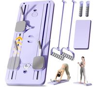 ExeractFit Pliable Roue Abdominale Planche Pilates Board Pilates Reformer Machine Set Planche Abdominale Rebond Automatique Core Trainer Abdo Roller Board(Violet avec Poignée)