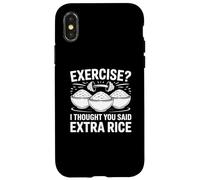 Exercice de mèmes de Gym Amusant Je pensais Que Vous aviez Dit Extra Rice Coque pour iPhone X/XS