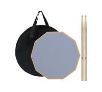 Exercice de tambour de tambour-12 pouces PAD D'ENTRAÎNEMENT SON-OFF, Double face, fesses arrière bruyantes avec sac de rangement et bâtons, léger, conception compacte | Leçons de percussion, apparteme