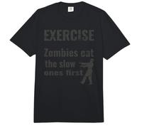 Exercice, Zombies Eat The Slow Ones First Funny Halloween Comfort Colors Adult Heavyweight T-Shirt