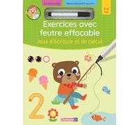 Exercices avec feutre effaçable - jeux d'écriture et de calcul (3-4 a.)