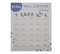 Exercices muraux 30 jours, exercices de 30 jours | Feuille de travail du défi de conditionnement physique feuille d'enregistrement de la salle de sport à domicile | D