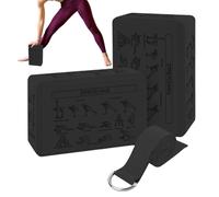 Exercise Block - 2 Piece Foam Yoga Brick, Soft Portable Gym Block with Non Slip, Support Tool with Lightweight Design, for Beginner Women Adults Stretching Balance Flexibility, Home Studio Gym