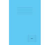 Exercise Book A4 Lined: 8mm Ruled Notebook with Left and Right Margin | 100 Pages, 90gsm Paper | Office, School, Work, Home - Blue