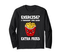 Exercise? I Thought You Said Extra Fries Amateur de Restauration Rapide Manche Longue