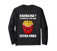 Exercise? I Thought You Said Extra Fries Amateur de Restauration Rapide Manche Longue