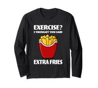 Exercise? I Thought You Said Extra Fries Amateur de Restauration Rapide Manche Longue