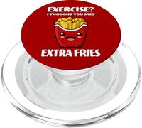 Exercise? I Thought You Said Extra Fries Amateur de Restauration Rapide PopSockets PopGrip pour MagSafe