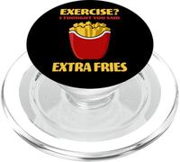Exercise? I Thought You Said Extra Fries Amateur de Restauration Rapide PopSockets PopGrip pour MagSafe