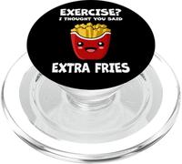 Exercise? I Thought You Said Extra Fries Amateur de Restauration Rapide PopSockets PopGrip pour MagSafe