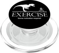 Exercise Motivation Required Funny T-Rex Graphic Gym Saying PopSockets PopGrip pour MagSafe