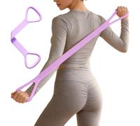 Exercise Resistance Band Kit, Figure 8 Workout Rope, Elastic Fitness Tube for Pilates, Yoga Strength Trainer, Non Slip Handled Gear with Ergonomic Foam Grip, Muscle Toning Tool for Women Men Home Gym