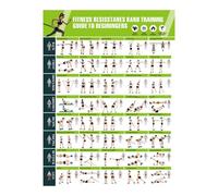 Exercise Workout Poster, Resistance Bands Guide Planner, Resistance Tubes Workout Charts, Bodyweight Hitt Exercise Chart for Abs, Glute, Back, Legs - Stretch Routine for Home Gym, Garage
