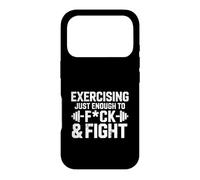 Exercising Enough to F and Fight Funny Fitness Funny Workout Coque pour iPhone 17 Pro