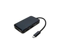 exertis Connect - Adaptateur audio/vidéo - 24 pin USB-C mâle pour HD-15 (VGA), HDMI, DVI, DisplayPort femelle - 10 cm - noir - support 4K