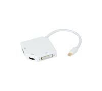 exertis Connect - Adaptateur audio/vidéo - Mini DisplayPort mâle pour HD-15 (VGA), DVI-I, HDMI femelle - 25 cm - blanc - support 1080p, support 1920 x 1200 (WUXGA), convertisseur passif, prend en...