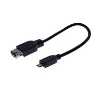 exertis Connect - Adaptateur USB - USB (F) pour Micro-USB de type B (M) - USB 2.0 - 15 cm - noir