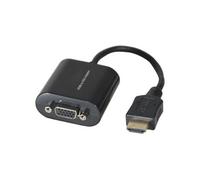 exertis Connect - Câble adaptateur - HDMI mâle pour HD-15 (VGA) femelle fileté - 13 cm - noir - support 1080 p 60 Hz