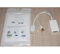 exertis Connect - Câble adaptateur - HDMI, USB (alimentation uniquement) mâle droit pour DisplayPort femelle droit - 14 cm - blanc - prise en charge de 4Kx2K30Hz