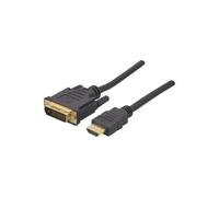 exertis Connect - Câble adaptateur - liaison double - HDMI mâle pour DVI-D mâle - 3 m - noir - vis moletées, support 1080p