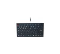 exertis Connect - Clavier - avec pavé tactile à 2 boutons - lavable - USB - AZERTY - Français - noir