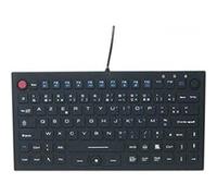 TecLine Clavier AZERTY 574436 avec souris incluse – silicone rigide, étanche, USB, noir