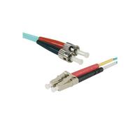exertis Connect - Cordon de raccordement - ST/UPC multimode (M) pour LC/UPC multimode (M) - 2 m - 2 mm - fibre optique - duplex - 50 / 125 microns - OM3 - sans halogène - turquoise