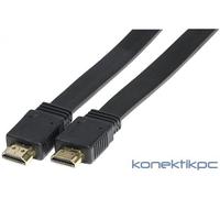 Cordon HDMI haute vitesse plat noir - 3 m