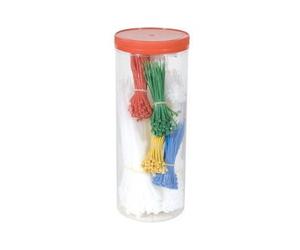 exertis Connect - Kit d'attaches de câble - 9.8 cm - blanc, bleu, rouge, vert, or