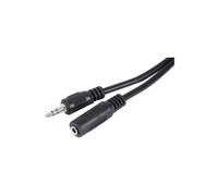 exertis Connect - Rallonge de câble audio - mini-phone stereo 3.5 mm mâle pour mini-phone stereo 3.5 mm femelle - 5 m - noir - rond